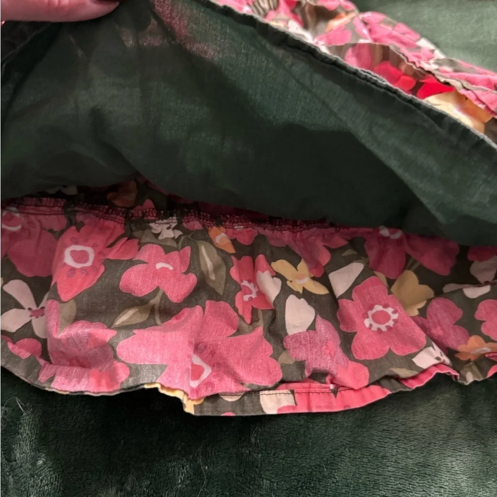 Vintage 2013 GYMBOREE Floral Tiered Skirt in Pink and Green